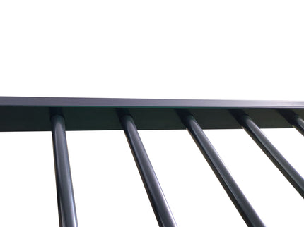 Triple Bunk Bed, Full Size With Sturdy Metal Frame And Safe Stairs - Black
