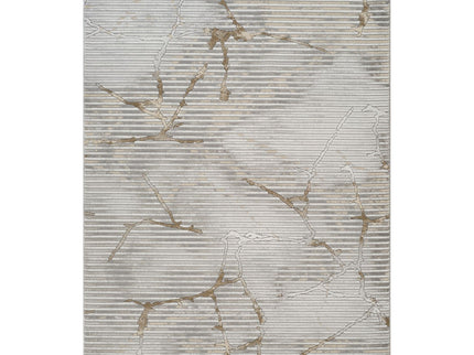 Geometrix - 5'3" X 7'3" Area Rug With Geometric, 3D Effect - Ivory / Gray