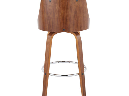 Gianna - Mid Century Modern Fixed Height Barstool With Swivel With Round Footrest (Set of 2)