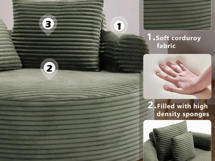 Round Sofa Bed With 3 Pillows For Living Room