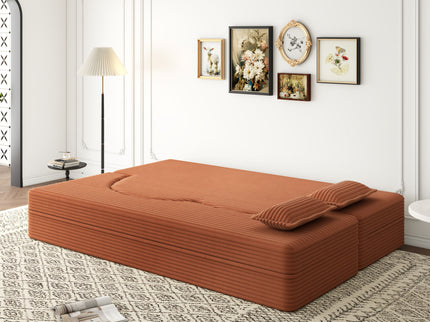 Convertible Foam-Filled Sleeper Sofa Bed With 2 Pillows