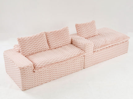 Modular Sofa, Convertible Twin Seat With Chaise Lounge