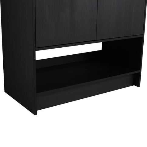 Modern Bathroom Vanity With Ceramic Sink, Freestanding Cabinet, Soft Closing Doors