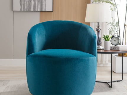 Swivel Accent Armchair Barrel Chair With Powder Coating Metal Ring
