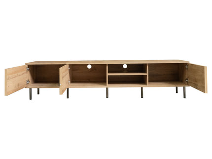 78" TV Stand For TVs Up To 85" With Closed Storage, Living Room Entertainment Center - Natural Wood