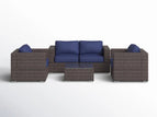 Blue / 4 Pc. 2 Seater Sofa, 2 Chairs, Table