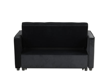 Maeve - Convertible Sleeper Loveseat With Tufting and Side Pocket - Black