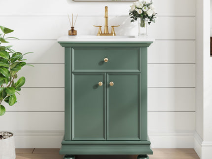 Modern Bathroom Vanity With Tip-Out Drawer And Soft-Close Hinges