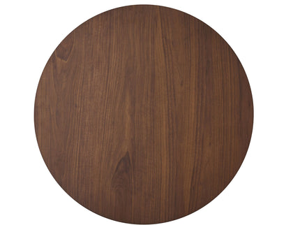 Round Counter Height Dining Table With Thick Rubberwood Legs And Support Beams - Walnut