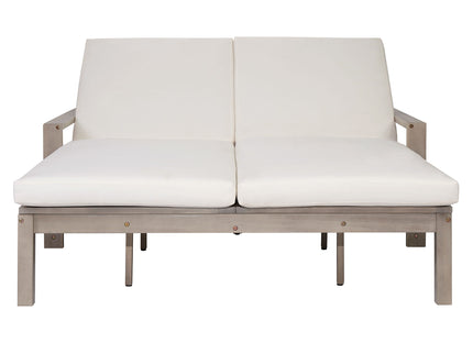 Outdoor Double Lounge Chair With 5 Position Adjustable Backrest