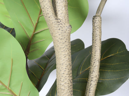 6Ft Real Touch Fake Fiddle Leaf Fig Tree In Pot, Indoor Decor For Home - Green Leaves