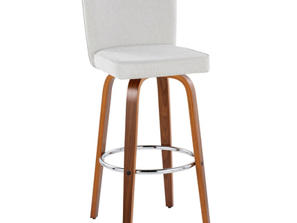 Henry - Contemporary Fixed Height Barstool With Swivel With Round Footrest (Set of 2)