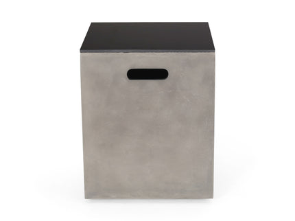 Modern Design Mgo Tank Holder Side Table With Ceramic Top - Black / Gray
