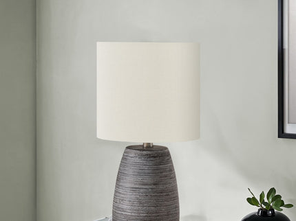 Lighting, Table Lamp, Ceramic, Contemporary - Gray / Cream
