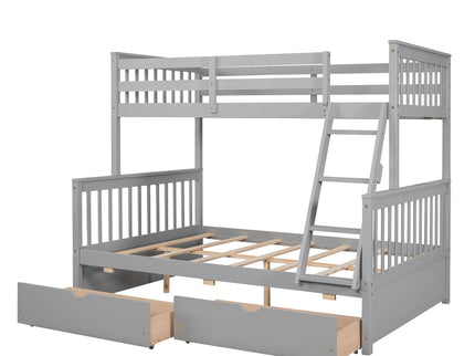 Bunk Bed With Ladders And 2 Storage Drawers