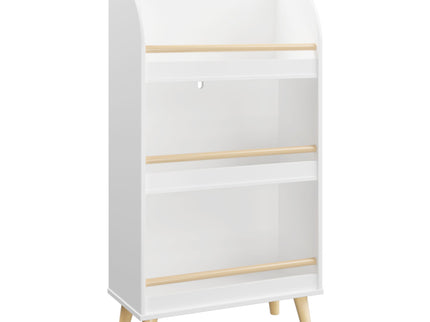 Bookshelf 3 Tier Book Organizer With Toy Storage - White
