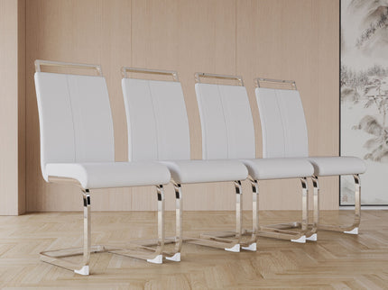 Modern Dining Chairs With Padded Seat, High Back