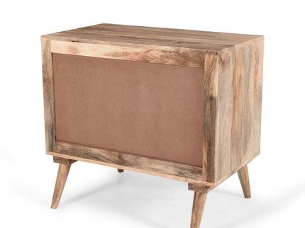 Stylish Style 2 Drawer 2 Door Cabinet, Mango Wood - Natural