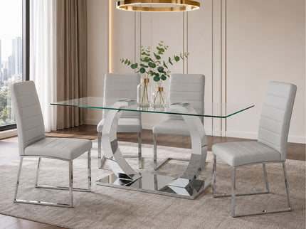 Oversized Dining Chairs (Set of 4) - Light Gray