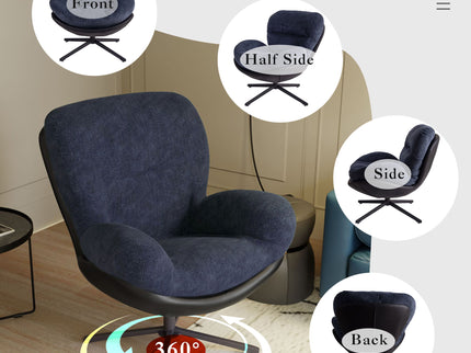 360° Swivel Office Chair, No Wheels
