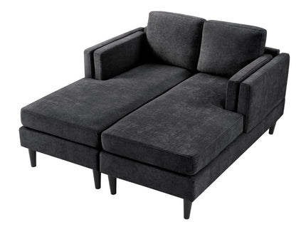 Chaise Lounge Sofa Bed With Dual Layer Armrests For Living Room