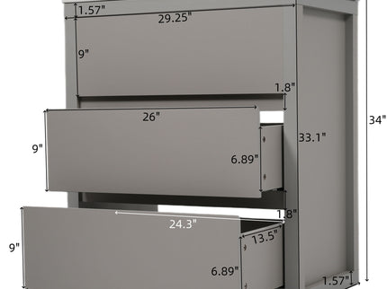 Freestanding Bathroom Vanity With Ceramic Sink, 2 Full Extension Drawers