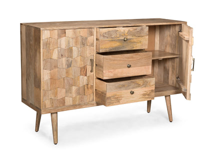 3 Drawer Sideboard With 2 Doors (KD Legs) - Natural