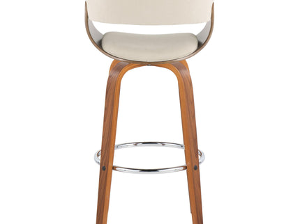 Vintage Mod - Mid Century Modern Fixed Height Barstool With Swivel With Round Footrest (Set of 2)