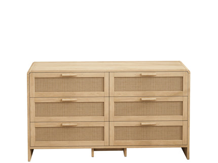 Modern Arc Shaped Corner Rattan Cabinet With 6 Drawers