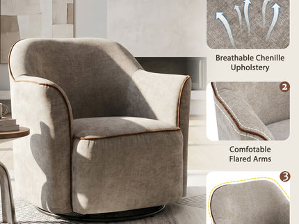 360° Swivel Accent Chair With Flared Arms