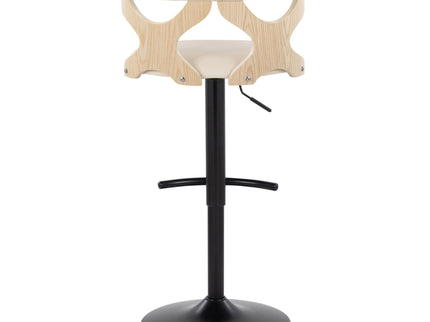 Gardenia - Contemporary Adjustable Barstool With Swivel With Rounded T Footrest (Set of 2)