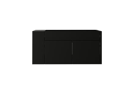 Floating Bathroom Vanity Cabinet, Soft Close Double Drawers, Open Side Storage, Wall Mounted, Cabinet Only