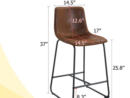 Retro Bar Chairs, Comfortable Stools (Set of 2)