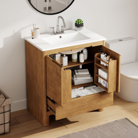 Softened Modern Bathroom Vanity With Sink