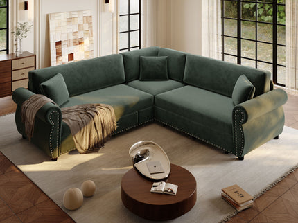 L-Shaped Sofa Couch With Pull-Out Bed