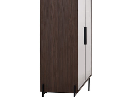 Modern Minimalist Style LED Curio Cabinet With Tempered Glass Door, Metal Legs