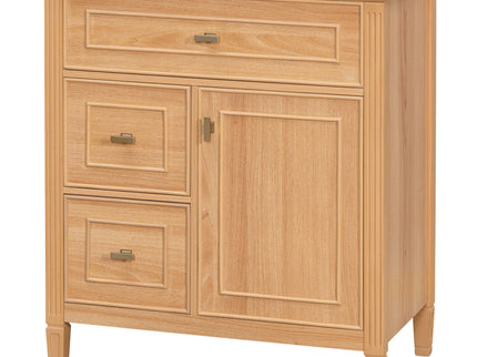 Bathroom Vanity With Sink, Flip Drawer & Adjustable Shelf - Natural