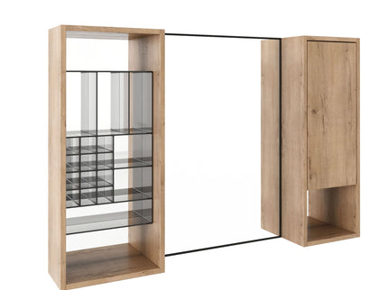 41.3" Wall Mounted Cabinet With Storage, Medicine Cabinet With Door And Adjustable Shelves - Imitative Oak