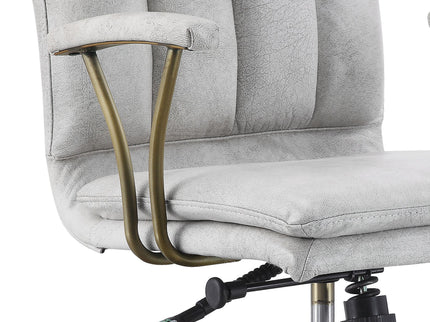 Damir - Vintage Top Grain Leather Office Chair - Antique White / Vintage