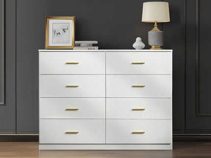 Modern Drawer Dresser For Bedroom, Ample Storage Wide Chest Of Drawers