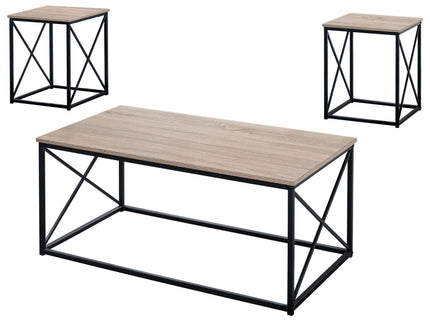 3 Pieces Table Set, Coffee, End, Side, Accent - Brown / Black