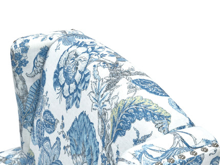 Accent Chair With Floral Upholstery And Nailhead Trim