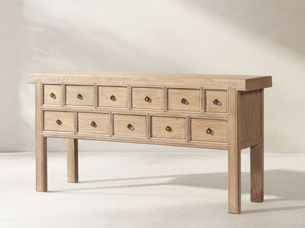 Bellamy Heritage - 11 Drawer Table With Open Base - Brown