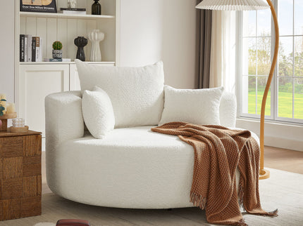 360° Swivel Chair Accent Barrel Chair With Removable Pillows