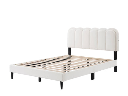Lambswool Petal Headboard Bed Frame