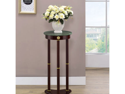 Elna - Accent Side Table With Round Top Plant Stand - Brown