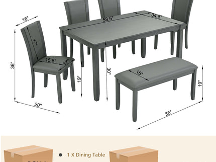 Dining Table Set With Upholstered Chairs, Rectangular Dining Table Set