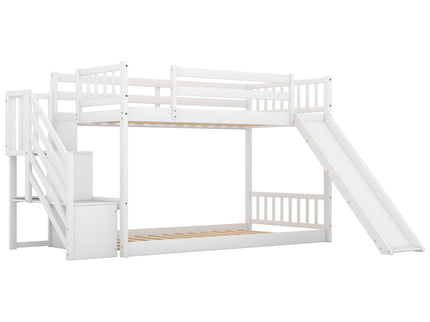 Bunk Bed With Convertible Slide And Stairway
