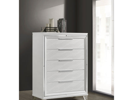 5 Drawer Bedroom Chest Of Drawers - White