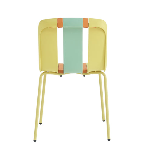 Modern Striped Blocking Single Chairs (Set of 4)